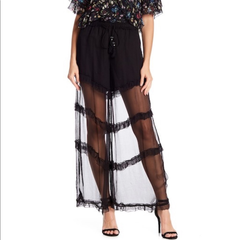 NWT Love Sam Sadie Sheer Wide Leg Pants